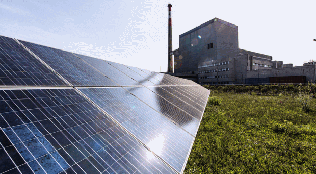 Solar panels at Austrian nuclear power plant