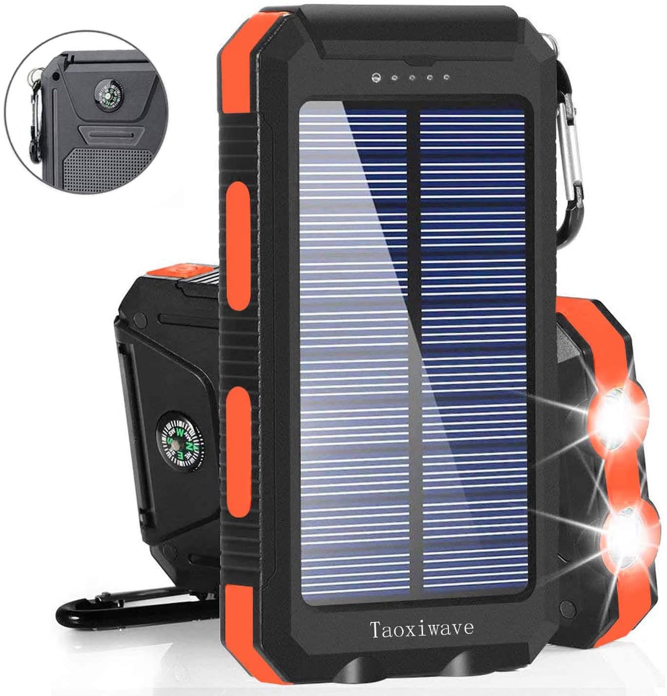 High Capacity Backup Battery Power Bank for Outdoor Camping Emergency Soyond Wireless Qi Portable Charger Dual USB Solar Phone Charger Black Solar Charger Solar Power Bank 26800mAh 