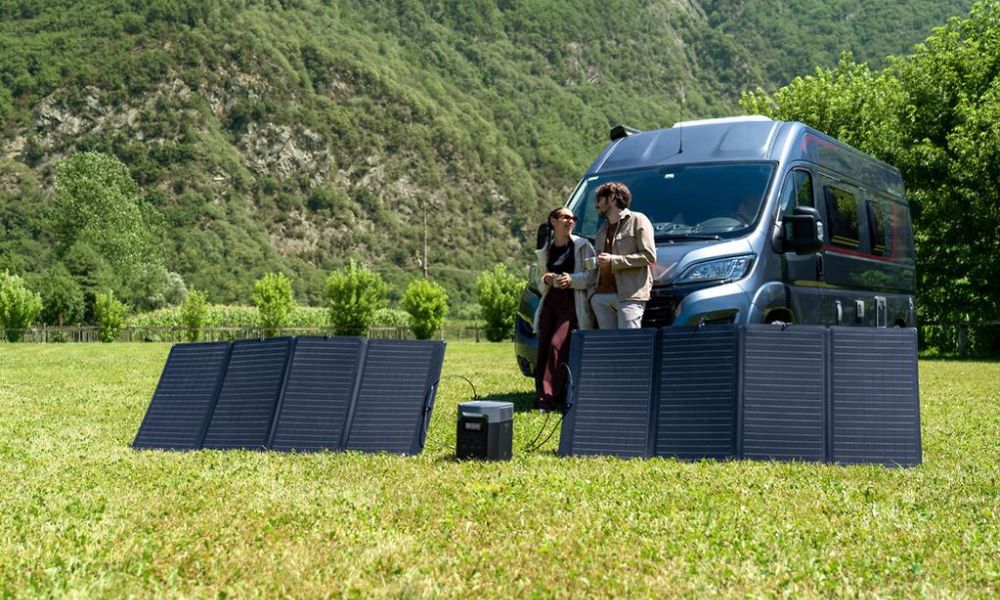 EcoFlow Delta 2 and solar panels portable camping and outdoors solutions