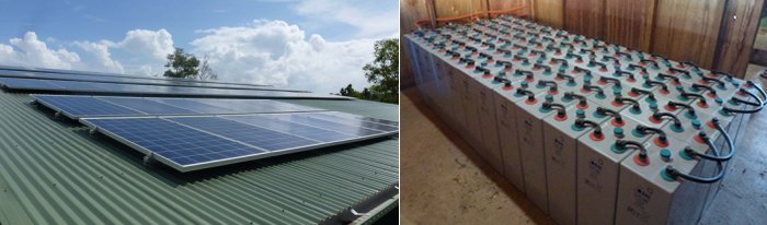 Lake Murray Lodge solar panels and batteries