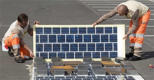 Laying Wattway solar road panels