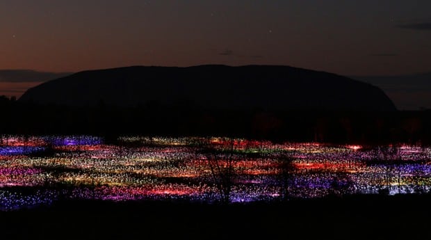 Solar powered lights at Uluru