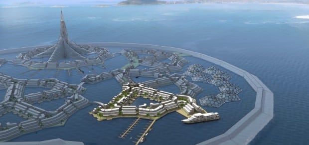 Solar powered floating city