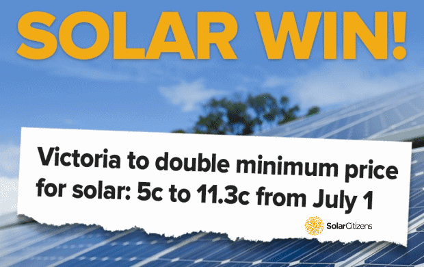 Solar feed in tariffs - Victoria