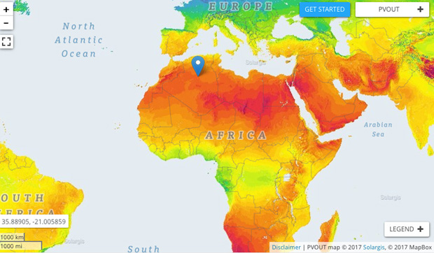 Global Solar Atlas shows where solar generation is at its peak.