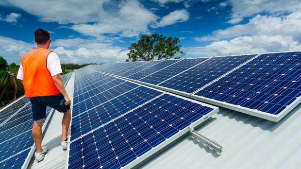 Solar rooftop installation.