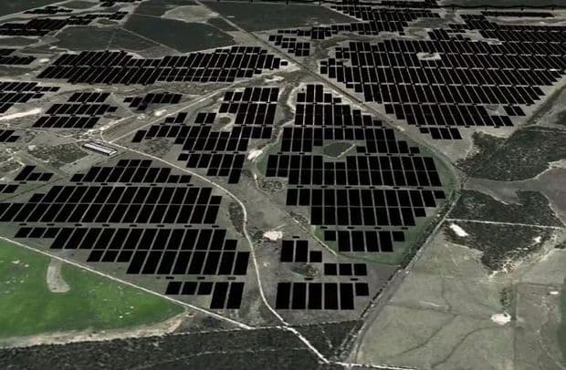 World's biggest solar farm : A projection of the Bulli Creek Solar Farm.