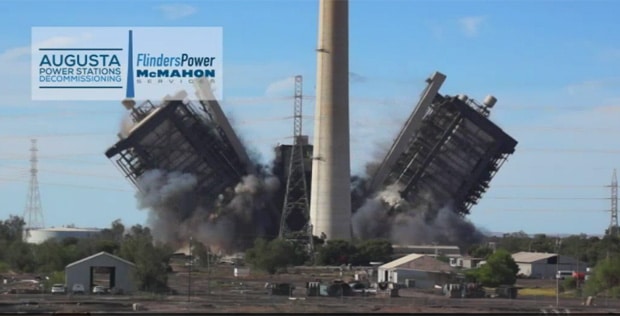 Coal-fired power station: The Northern Power Station demolished at Port Augusta.