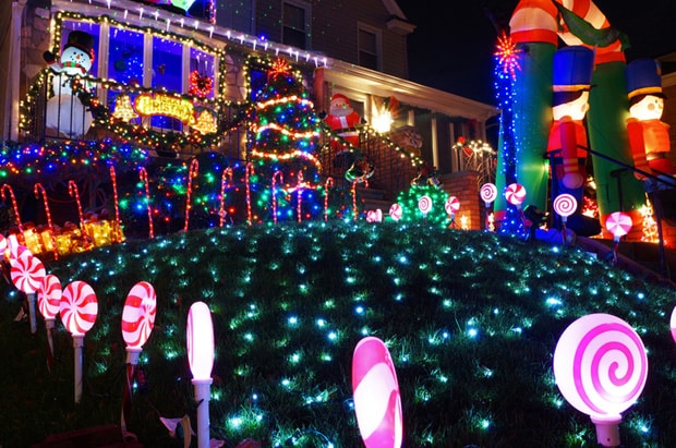 Christmas lights drive up energy bills in December. 