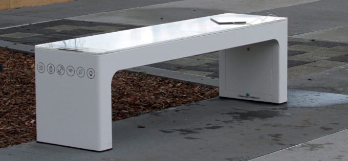 Smart solar powered bench