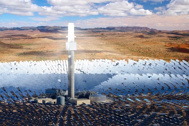 Heliostat at the coming Aurora Solar project