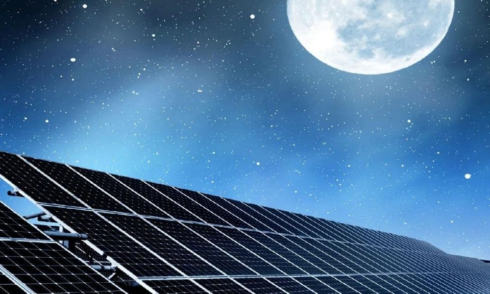 solar panel at night