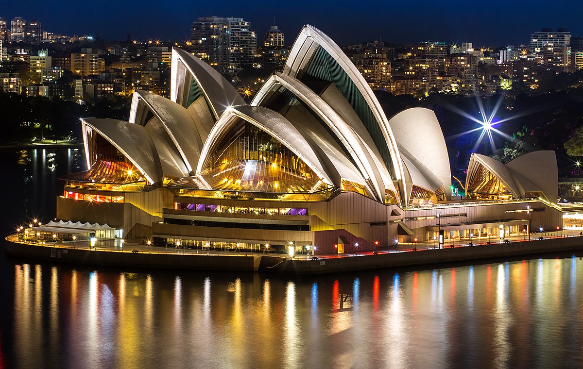 The Sydney Opera House at night
