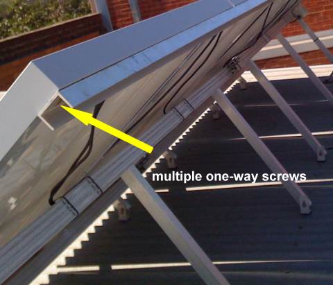 Solar array anti-theft locking device
