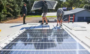 Rock Church QLD GoodWe UV Power Galaxy 315W solar panel from its BIPV installation 2
