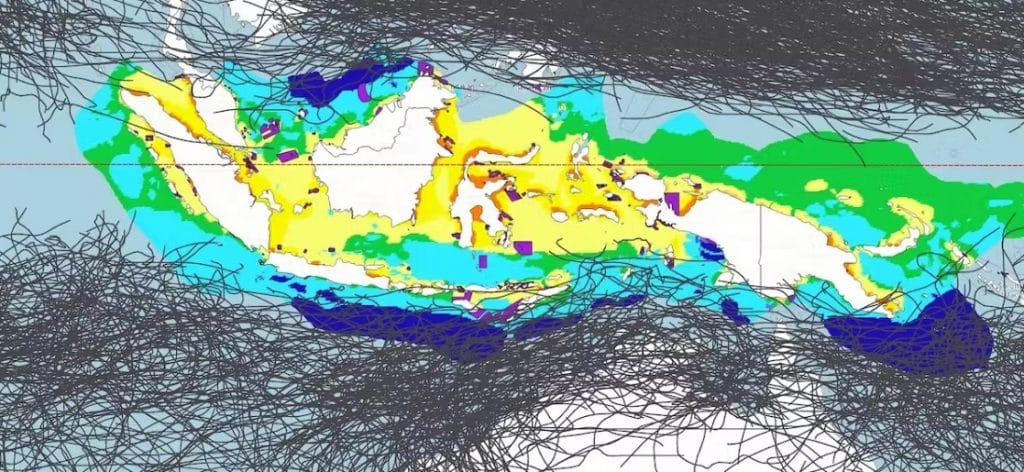 Indonesia heatmap offshore floating solar panel