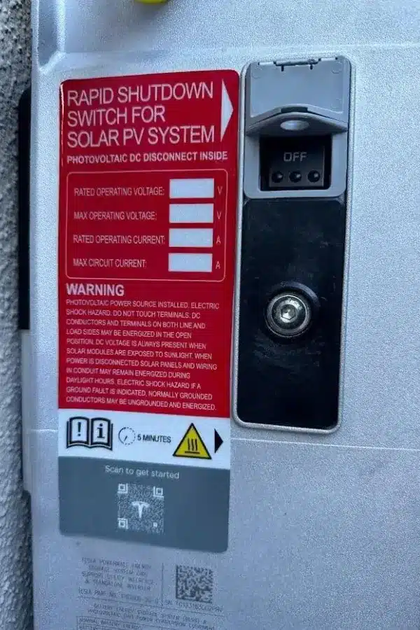 Solar PV Rapid Shutdown Powerwall 3