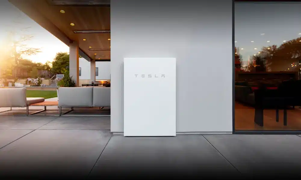 Tesla Powerwall installed outdoors