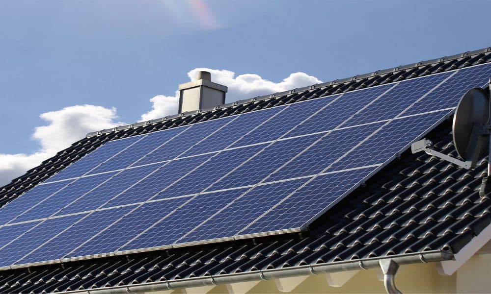 Solar panels installed flush to roof