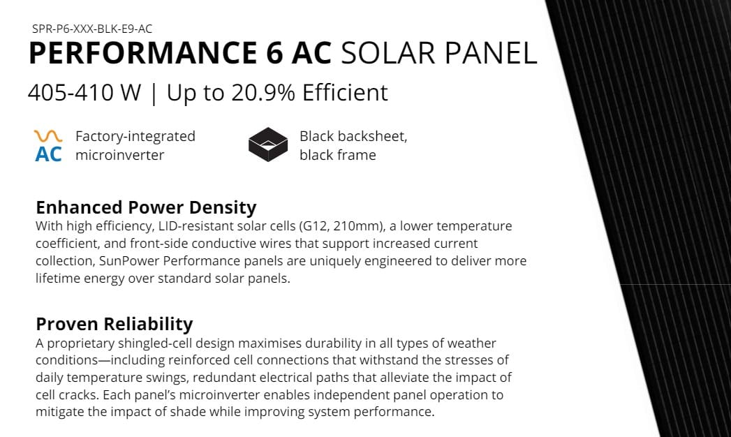 sunpower performance 6 ac black