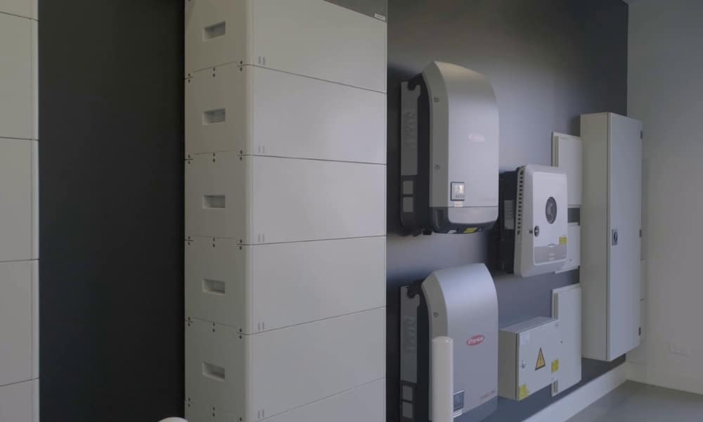 Home energy storage system installed in garage