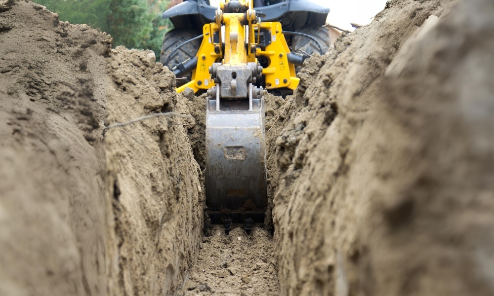 Trenching for electrical cabling