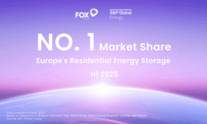 Fox ESS No.1 Market Share Europe's residential energy storage H1 2025