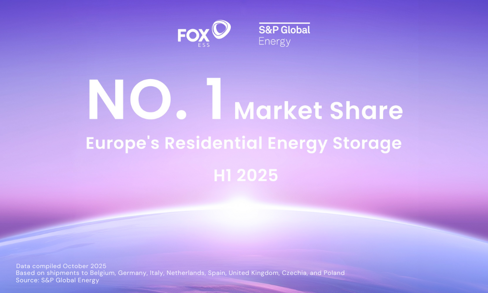 Fox ESS No1 Market Share Europes residential energy storage H1 2025 Fox ESS No.1 Market Share Europe's residential energy storage H1 2025