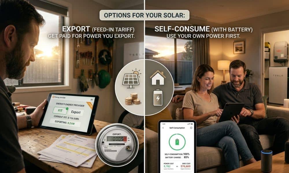 feed-in tariff vs home battery