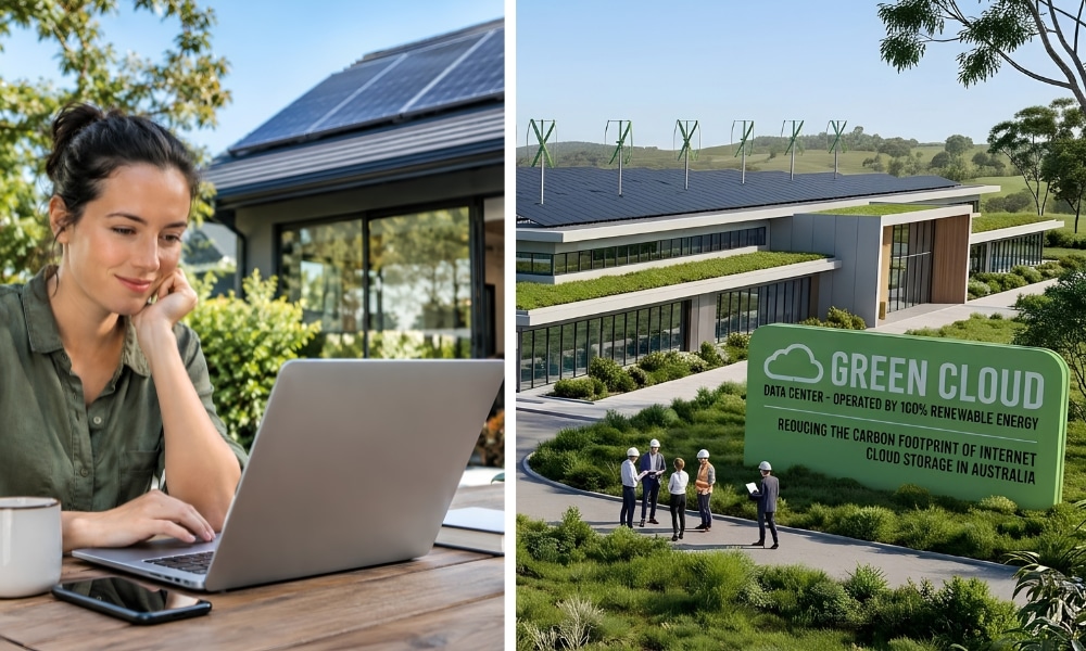 carbon footprint internet cloud storage australia